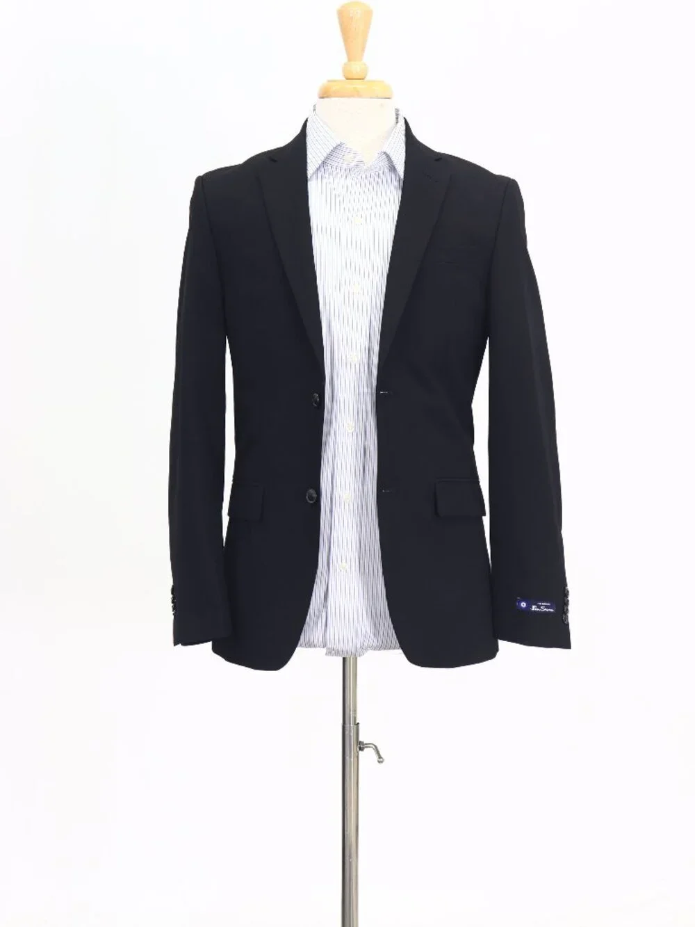 Ben Sherman 36R Black Blazer Sport Coat Jacket 2-Button Solid W889